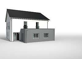 Bauteil Bürobaustein mit Attika von allkauf, Variante ohne Gehbelag