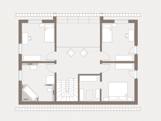 Grundriss Dachgeschoss Einfamilienhaus Trendline S2 von allkauf