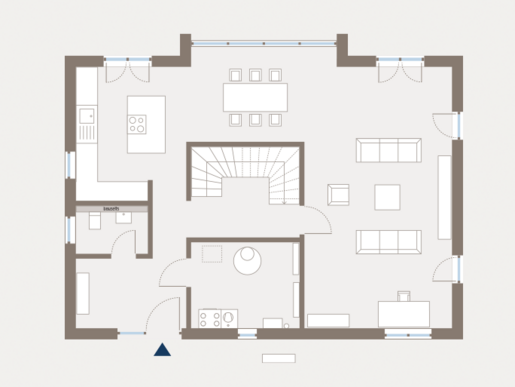 Grundriss Erdgeschoss Einfamilienhaus Trendline S6 von allkauf
