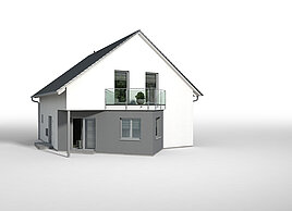 Bauteil Dreieckerker mit Balkon und Eckterrasse von allkauf