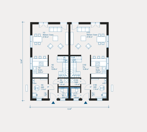 Grundriss Erdgeschoss Mehrfamilienhaus Generation 19 von allkauf