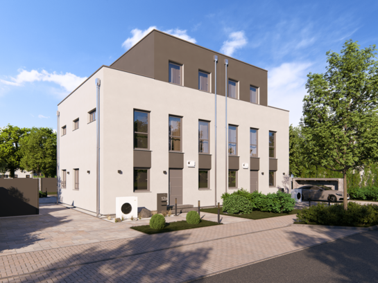 Mehrfamilienhaus Double 12 F von allkauf, Vorderansicht am Tag