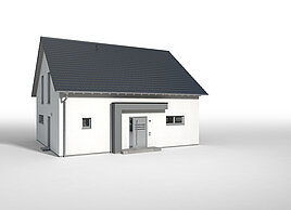 Bauteil Eingangsüberdachung mit Flachdach von allkauf