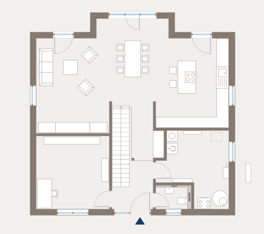 Grundriss Erdgeschoss Einfamilienhaus Prestige 3 von allkauf 