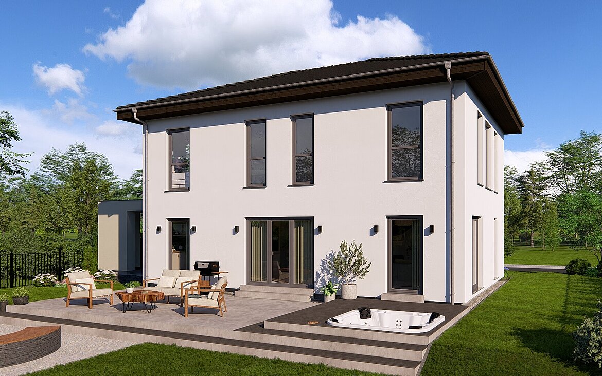 Einfamilienhaus Chance 2 von allkauf, Ansicht Garten bei Tag