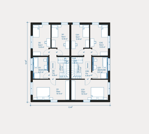 Grundriss Obergeschoss Mehrfamilienhaus Generation 19 von allkauf