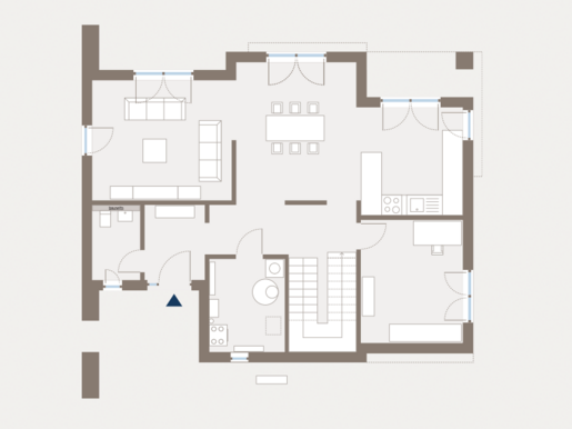 Grundriss Erdgeschoss Bauhaus Cult 4 von allkauf