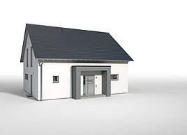 Bauteil Eingangsüberdachung mit Flachdach von allkauf