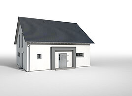 Bauteil Eingangsüberdachung mit Flachdach von allkauf