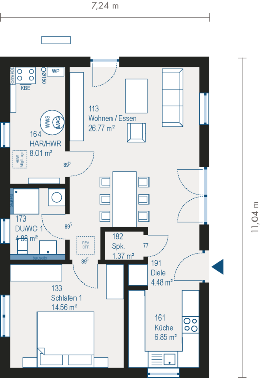 Grundriss Erdgeschoss Einfamilienhaus Cosy 2 von allkauf 