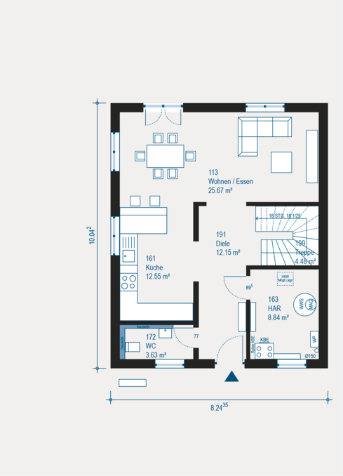 Grundriss Erdgeschoss Mehrfamilienhaus Double 12 TF von allkauf