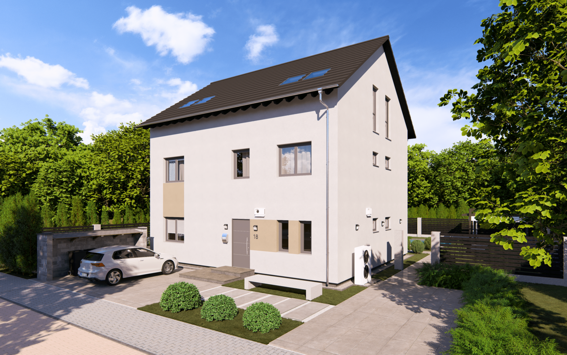 Mehrfamilienhaus Generation 18 von allkauf, Vorderansicht am Tag