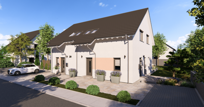 Mehrfamilienhaus Generation 20 von allkauf, Vorderansicht am Tag