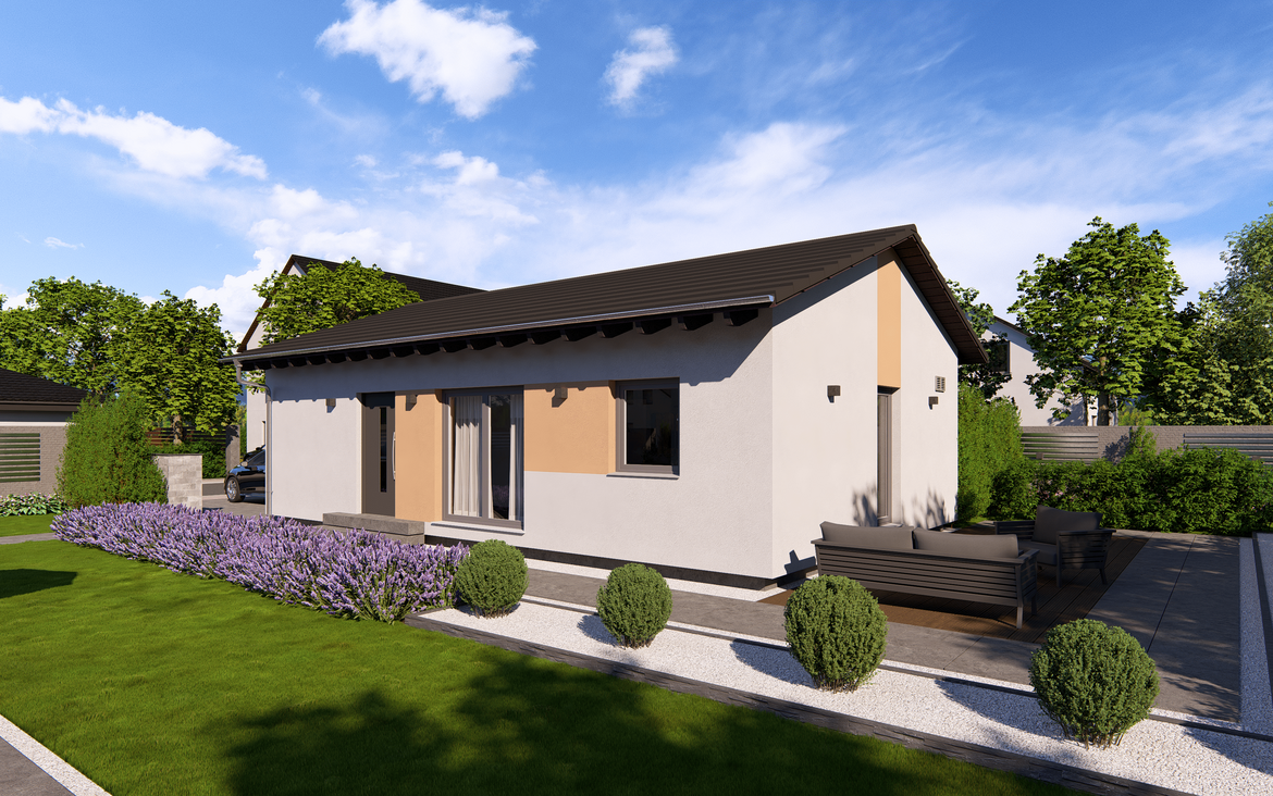 Einfamilienhaus Cosy 2 von allkauf, Ansicht Garten bei Tag