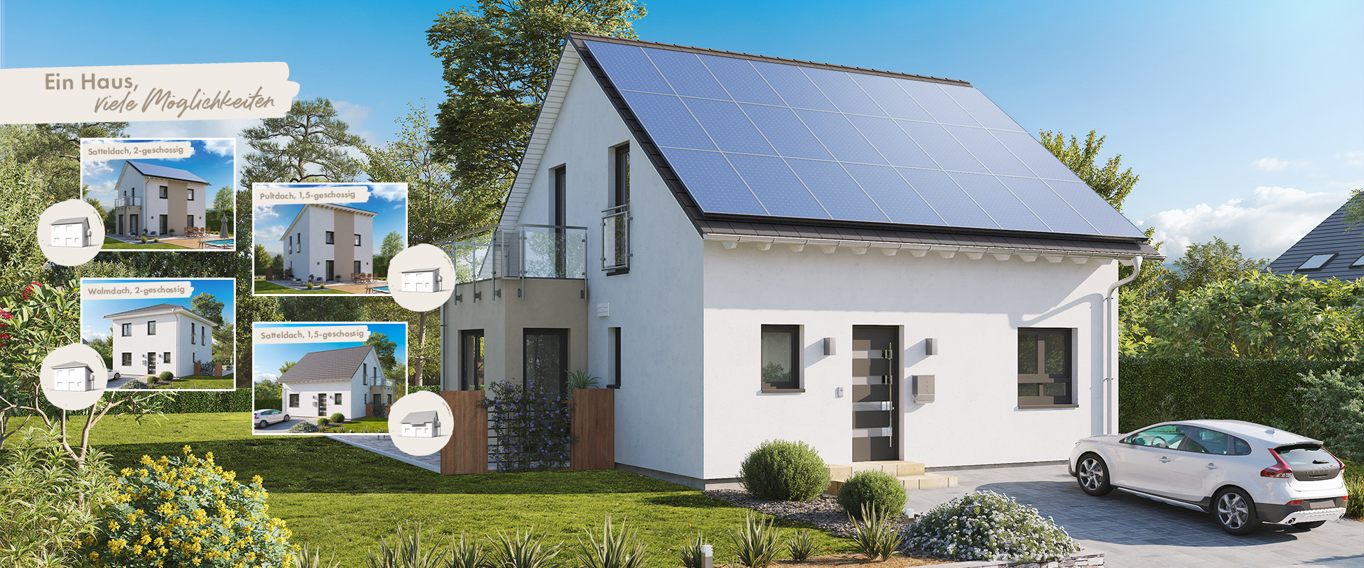 Hero-Slider Übersicht verfügbare Dachformen Home 2