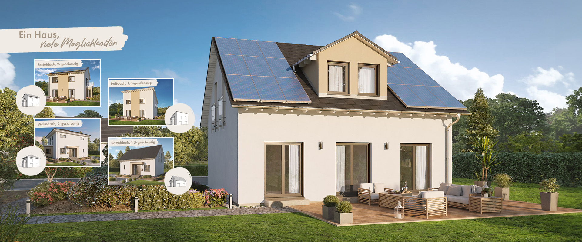 Hero-Slider Übersicht verfügbare Dachformen Home 4